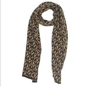 Michael Kors Beige and Black Logo Scarf